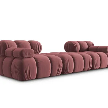 Canapea modulara 3 locuri, Bellis, Micadoni Home, BL, 188x188x63 cm, catifea, roz imagine