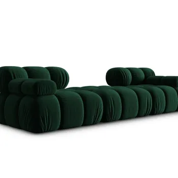 Canapea modulara 3 locuri, Bellis, Micadoni Home, BL, 188x188x63 cm, catifea, verde bottle imagine