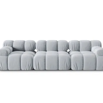 Canapea modulara 3 locuri, Bellis, Micadoni Home, BL, 282x94x63 cm, catifea, albastru deschis imagine