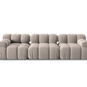 Canapea modulara 3 locuri, Bellis, Micadoni Home, BL, 282x94x63 cm, catifea, bej imagine