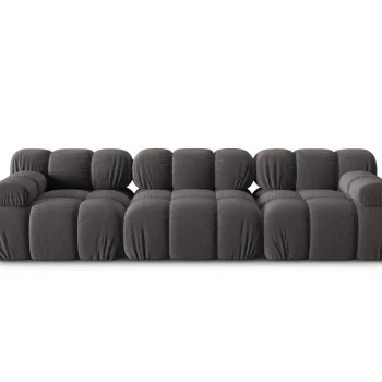 Canapea modulara 3 locuri, Bellis, Micadoni Home, BL, 282x94x63 cm, catifea, gri inchis imagine
