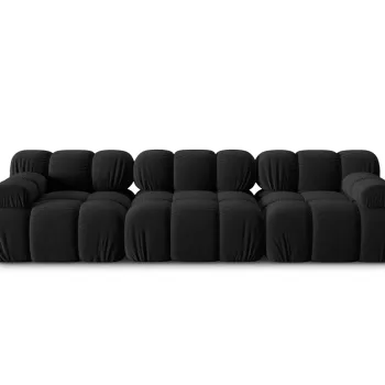 Canapea modulara 3 locuri, Bellis, Micadoni Home, BL, 282x94x63 cm, catifea, negru imagine