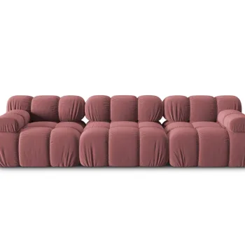 Canapea modulara 3 locuri, Bellis, Micadoni Home, BL, 282x94x63 cm, catifea, roz imagine