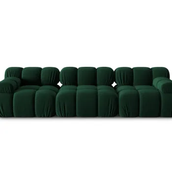 Canapea modulara 3 locuri, Bellis, Micadoni Home, BL, 282x94x63 cm, catifea, verde bottle imagine