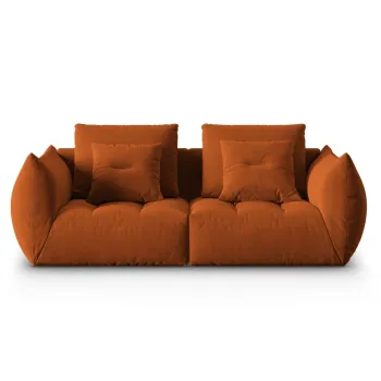 Canapea modulara 3 locuri, Bloom-184, Micadoni Home, 232x106x95 cm, catifea, teracota imagine