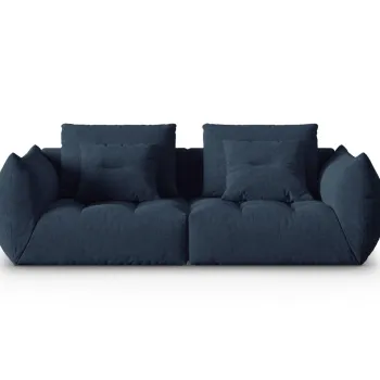 Canapea modulara 3 locuri, Bloom-86, Micadoni Home, 232x106x95 cm, tesatura structurata, albastru inchis imagine