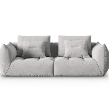 Canapea modulara 3 locuri, Bloom-86, Micadoni Home, 232x106x95 cm, tesatura structurata, argintiu imagine