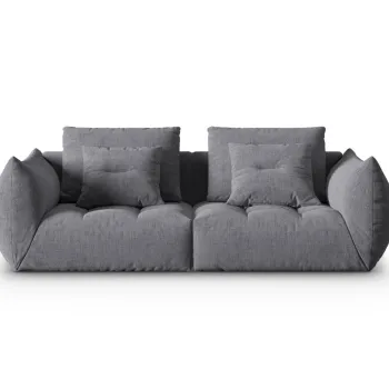 Canapea modulara 3 locuri, Bloom-86, Micadoni Home, 232x106x95 cm, tesatura structurata, gri imagine