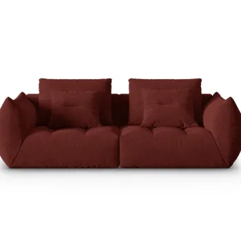 Canapea modulara 3 locuri, Bloom-86, Micadoni Home, 232x106x95 cm, tesatura structurata, rosu imagine