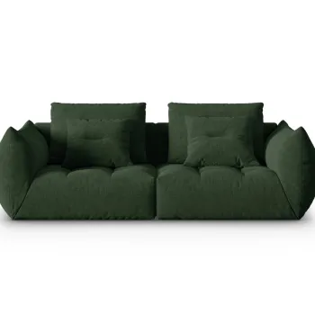 Canapea modulara 3 locuri, Bloom-86, Micadoni Home, 232x106x95 cm, tesatura structurata, verde muschi imagine