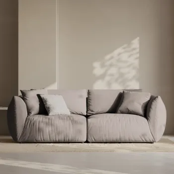 Canapea modulara 3 locuri, Chris-259, Micadoni Home, 220x100x80 cm, tesatura structurata chenille, bej sand imagine