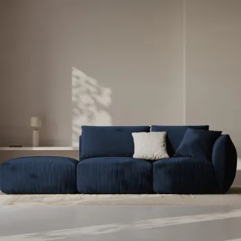 Canapea modulara 3 locuri cotiera dreapta, Chris-184, Micadoni Home, 315x100x80 cm, catifea, albastru regal imagine