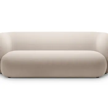 Canapea modulara 3 locuri, Kate, Micadoni, 213x99x76 cm, catifea, bej imagine