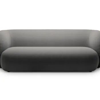 Canapea modulara 3 locuri, Kate, Micadoni, 213x99x76 cm, catifea, gri inchis imagine