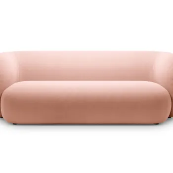 Canapea modulara 3 locuri, Kate, Micadoni, 213x99x76 cm, catifea, roz imagine