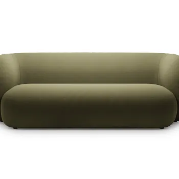 Canapea modulara 3 locuri, Kate, Micadoni, 213x99x76 cm, catifea, verde imagine