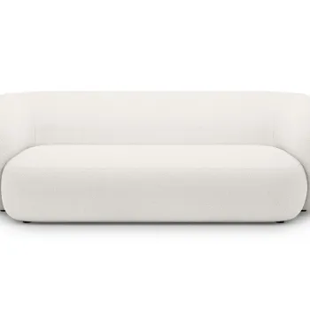 Canapea modulara 3 locuri, Kate, Micadoni, 213x99x76 cm, tesatura boucle, alb imagine