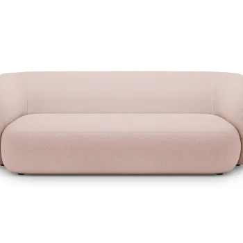 Canapea modulara 3 locuri, Kate, Micadoni, 213x99x76 cm, tesatura boucle, roz pudra imagine
