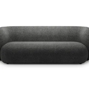 Canapea modulara 3 locuri, Kate, Micadoni, 213x99x76 cm, tesatura structurata, gri inchis melanj imagine