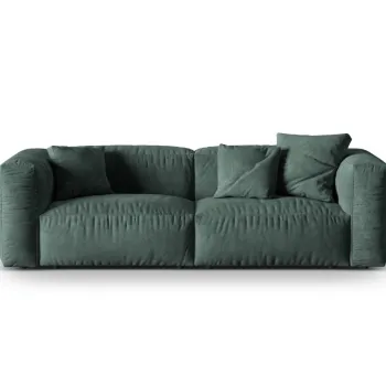 Canapea modulara 3 locuri, Martina-120, Micadoni Home, 240x106x75 cm, catifea, petrol imagine