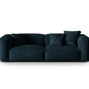 Canapea modulara 3 locuri, Martina-120, Micadoni Home, 240x106x75 cm, catifea, petrol inchis imagine