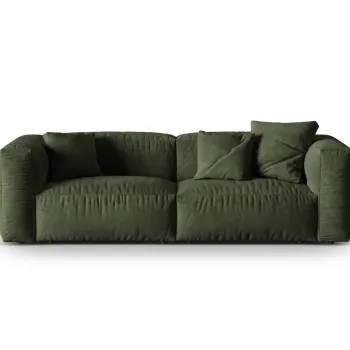 Canapea modulara 3 locuri, Martina-120, Micadoni Home, 240x106x75 cm, catifea, verde imagine