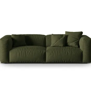 Canapea modulara 3 locuri, Martina-169, Micadoni Home, 240x106x75 cm, tesatura structurata catifelata, verde imagine