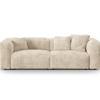 Canapea modulara 3 locuri, Martina-212, Micadoni Home, 240x106x75 cm, velur, bej deschis imagine