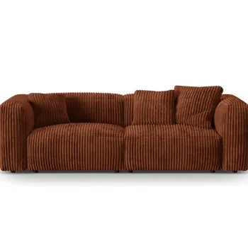 Canapea modulara 3 locuri, Martina-212, Micadoni Home, 240x106x75 cm, velur, caramiziu imagine