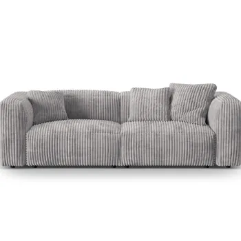 Canapea modulara 3 locuri, Martina-212, Micadoni Home, 240x106x75 cm, velur, gri deschis imagine