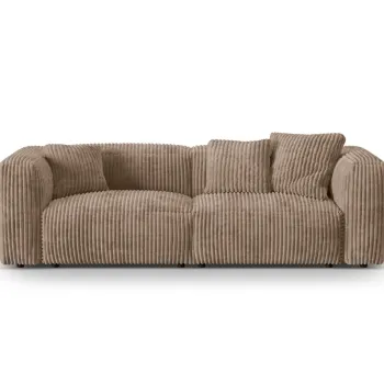 Canapea modulara 3 locuri, Martina-212, Micadoni Home, 240x106x75 cm, velur, maro ghinda imagine