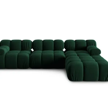 Canapea modulara 4 locuri, Bellis-51, Micadoni Home, 282x188x70 cm, catifea, verde bottle imagine