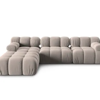 Canapea modulara 4 locuri, Bellis, Micadoni Home, BL, 282x188x63 cm, catifea, bej imagine
