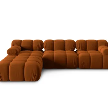 Canapea modulara 4 locuri, Bellis, Micadoni Home, BL, 282x188x63 cm, catifea, caramiziu imagine