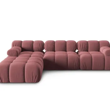 Canapea modulara 4 locuri, Bellis, Micadoni Home, BL, 282x188x63 cm, catifea, roz imagine