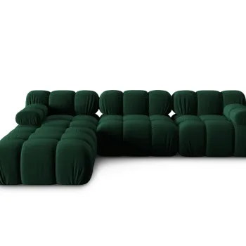 Canapea modulara 4 locuri, Bellis, Micadoni Home, BL, 282x188x63 cm, catifea, verde bottle imagine