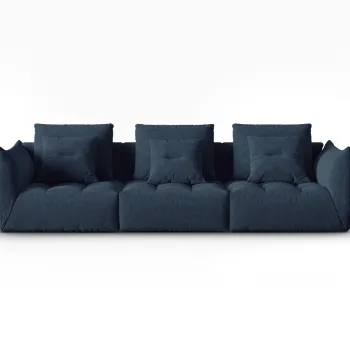 Canapea modulara 4 locuri, Bloom-86, Micadoni Home, 332x106x95 cm, tesatura structurata, albastru inchis imagine