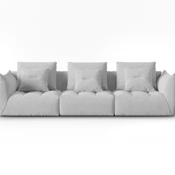 Canapea modulara 4 locuri, Bloom-86, Micadoni Home, 332x106x95 cm, tesatura structurata, bej inchis imagine