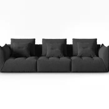 Canapea modulara 4 locuri, Bloom-86, Micadoni Home, 332x106x95 cm, tesatura structurata, verde muschi imagine