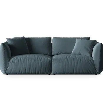 Canapea modulara 4 locuri, Chris-184, Micadoni Home, 260x100x80 cm, catifea, albastru pastel imagine