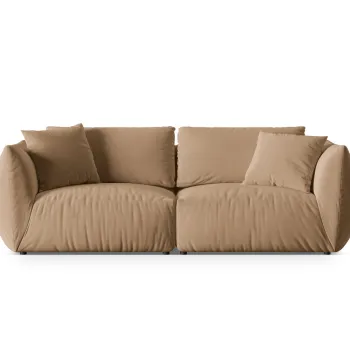 Canapea modulara 4 locuri, Chris-184, Micadoni Home, 260x100x80 cm, catifea, bej sand imagine