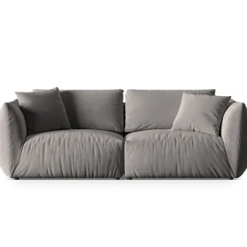 Canapea modulara 4 locuri, Chris-184, Micadoni Home, 260x100x80 cm, catifea, gri imagine