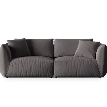 Canapea modulara 4 locuri, Chris-184, Micadoni Home, 260x100x80 cm, catifea, gri inchis imagine