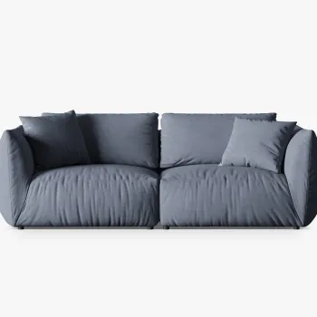 Canapea modulara 4 locuri, Chris-259, Micadoni Home, 260x100x80 cm, tesatura structurata chenille, albastru muted imagine