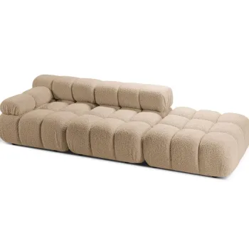 Canapea modulara 4 locuri cotiera dreapta, Bellis-213, Micadoni Home, 282x94x70 cm, tesatura boucle, bej sand imagine