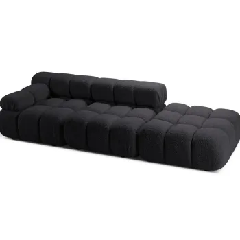 Canapea modulara 4 locuri cotiera dreapta, Bellis-213, Micadoni Home, 282x94x70 cm, tesatura boucle, grafit imagine