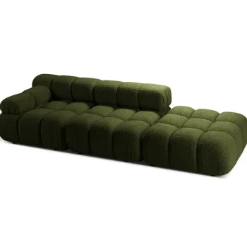 Canapea modulara 4 locuri cotiera dreapta, Bellis-213, Micadoni Home, 282x94x70 cm, tesatura boucle, verde imagine