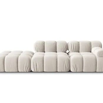 Canapea modulara 4 locuri cotiera dreapta, Bellis-51, Micadoni Home, 282x94x70 cm, catifea, bej inchis imagine
