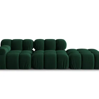 Canapea modulara 4 locuri cotiera stanga, Bellis-51, Micadoni Home, 282x94x70 cm, catifea, verde bottle imagine