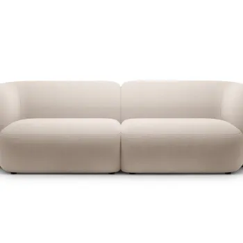 Canapea modulara 4 locuri, Kate, Micadoni, 243x99x76 cm, catifea, bej imagine